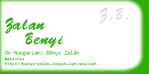 zalan benyi business card